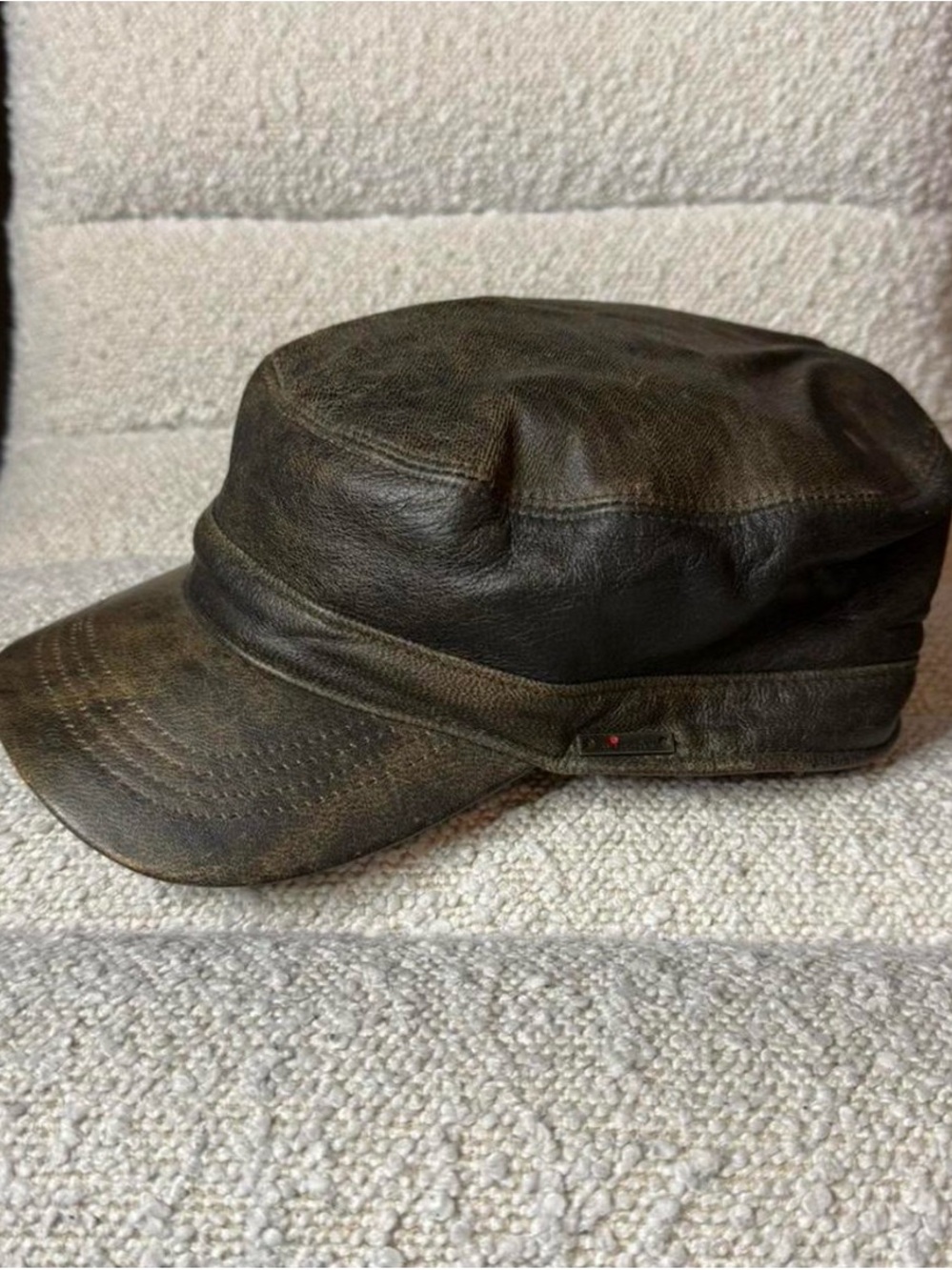 Wigens Swedish Designer 100% mooseleather Brown Leather vintage Cap hat